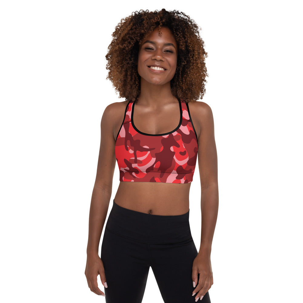 Storyline - Women's Athletic Padded Sports Bra - Red Salmon Camo – STORYLINE