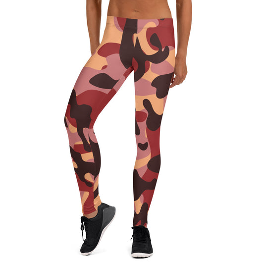 Storyline - Women's Athletic Leggings - Sienna Red Camo