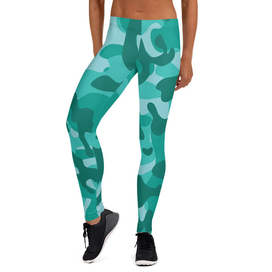 Storyline - Women's Athletic Leggings - Blue Persian Camo