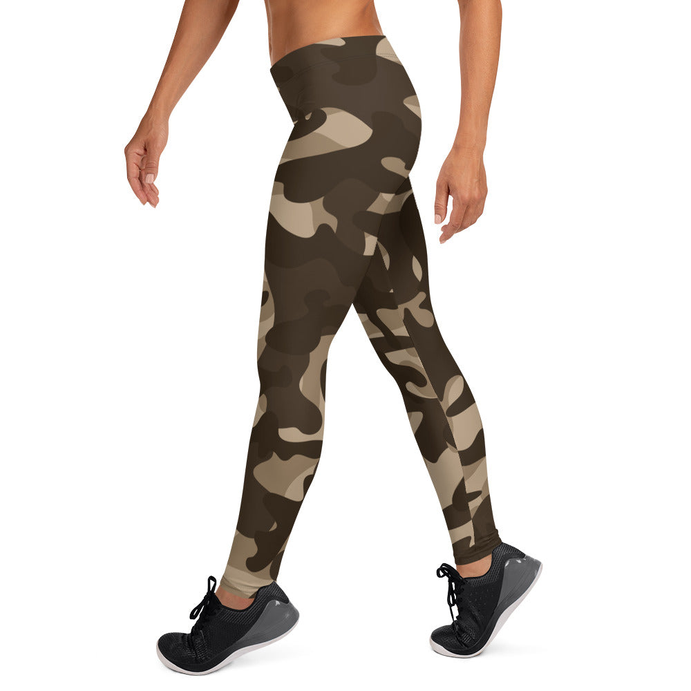 Storyline - Women's Athletic Leggings -Dark Desert Camo