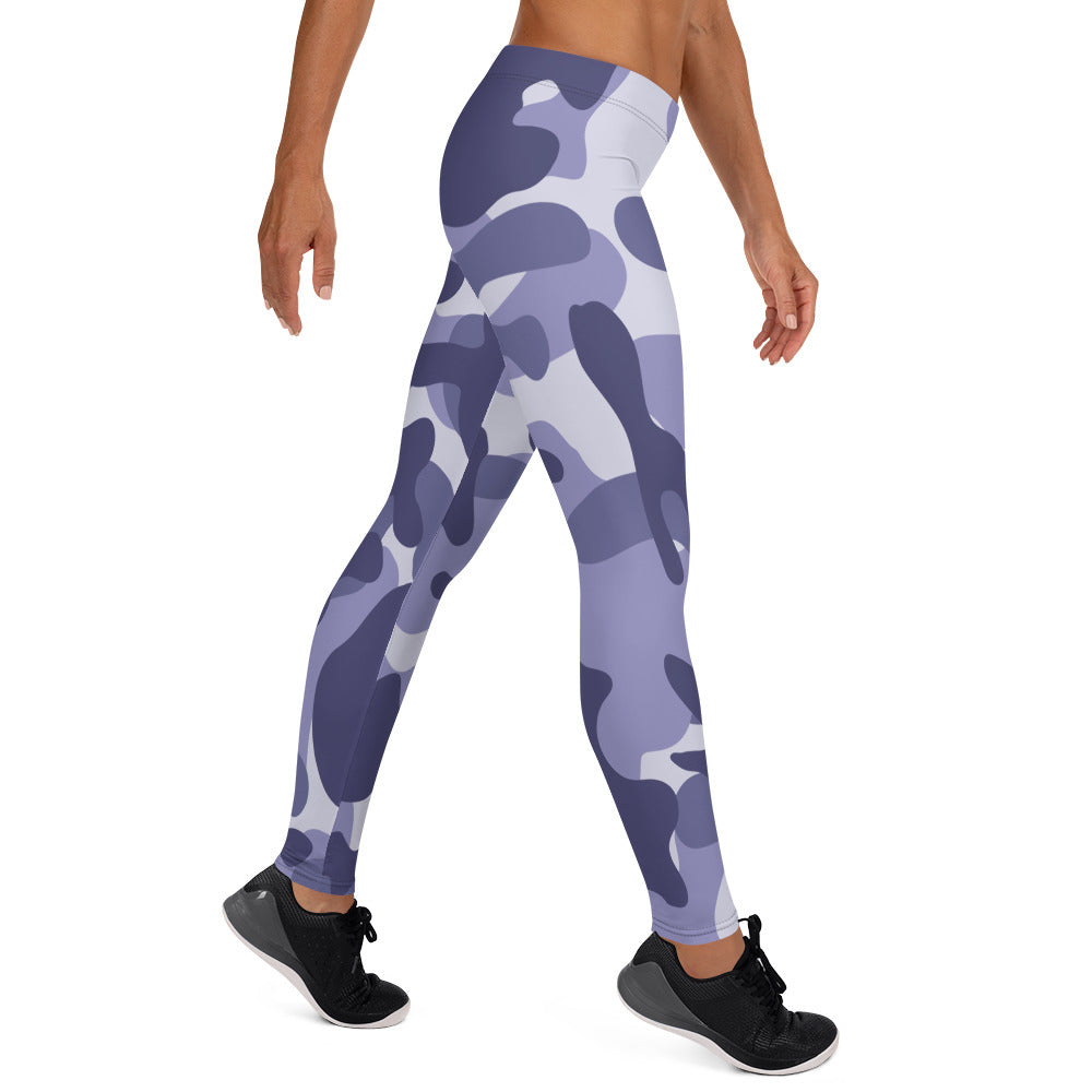 Storyline - Women's Athletic Leggings - Purple Navy Camo