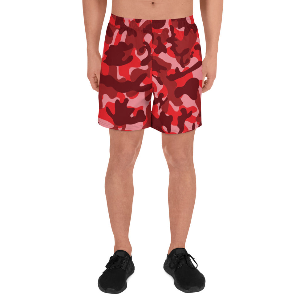 Storyline - Men's Athletic Shorts - Red Salmon Camo