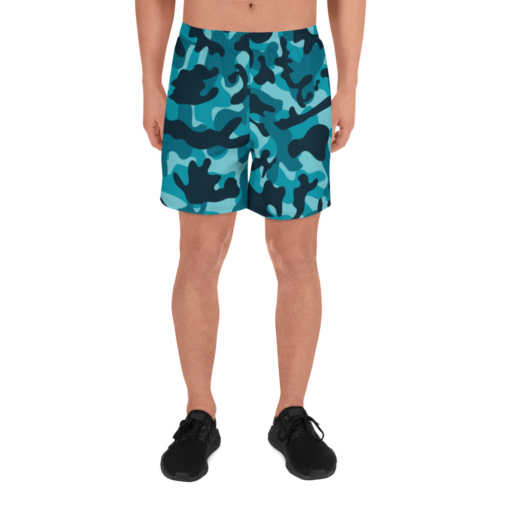 Storyline - Men's Athletic Shorts - Gun Metal Blue Camo