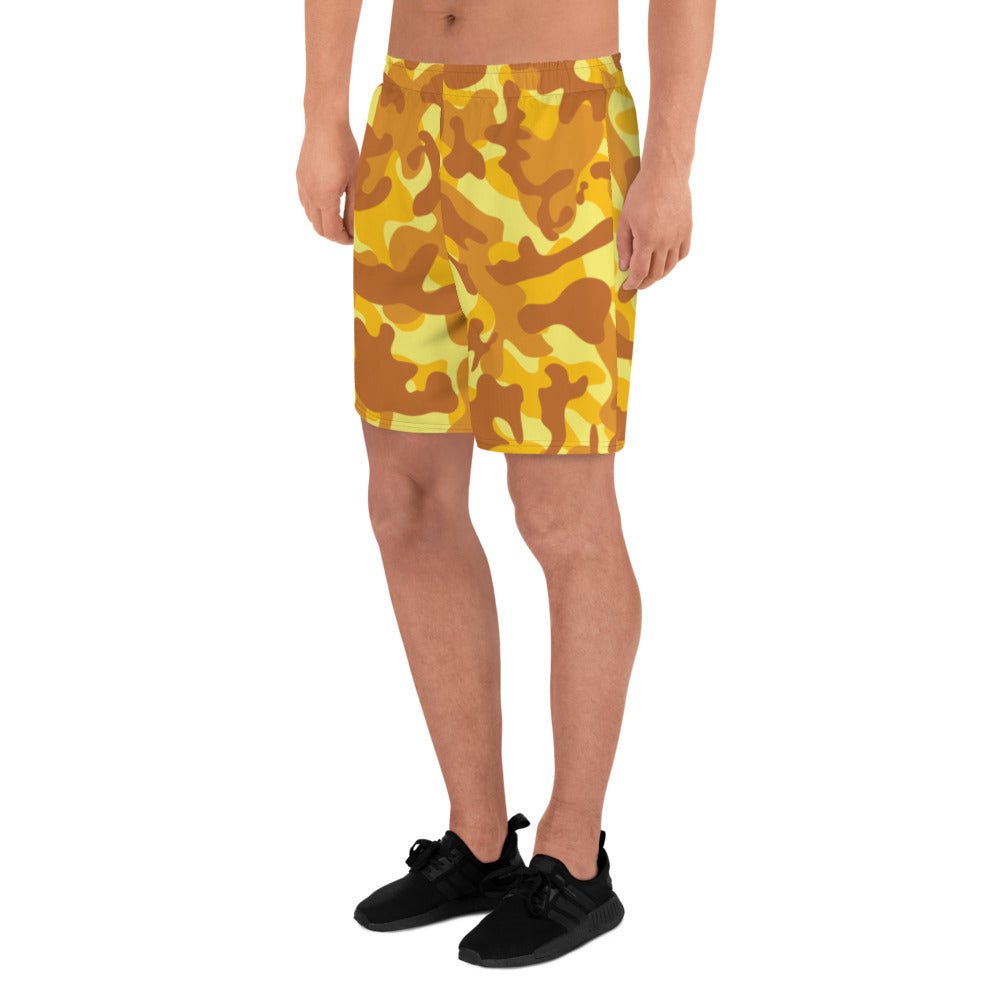 Storyline - Men's Athletic Shorts - Orange Corn Camo