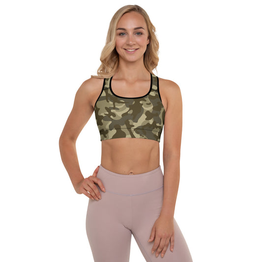 Storyline - Women's Athletic Padded Sports Bra - Central Camo