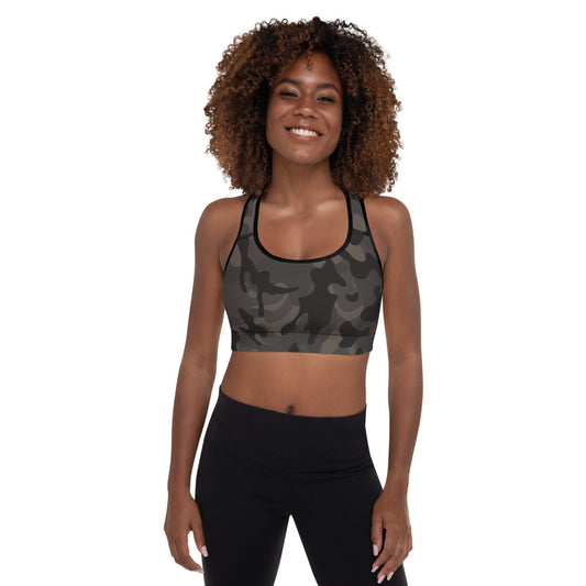 Storyline - Women's Athletic Padded Sports Bra - Night Ops Camo