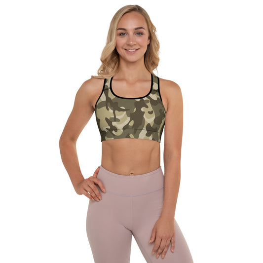 Storyline - Women's Athletic Padded Sports Bra - Rural Camo