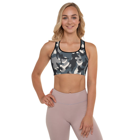 Storyline - Women's Athletic Padded Sports Bra - Urban Sniper Camo