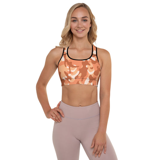 Storyline - Women's Athletic Padded Sports Bra - Atomic Red Camo