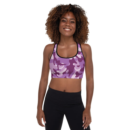 Storyline - Women's Athletic Padded Sports Bra - Byzantium Camo