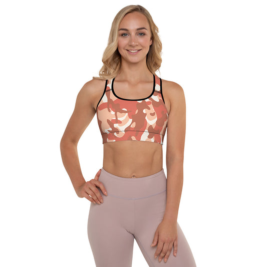 Storyline - Women's Athletic Padded Sports Bra - Copper Opal Camo