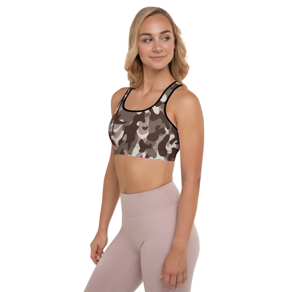 Storyline - Women's Athletic Padded Sports Bra - Timberwolf Camo