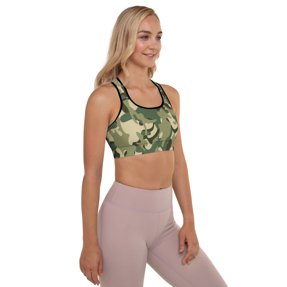Storyline - Women's Athletic Padded Sports Bra - Temperate Camo
