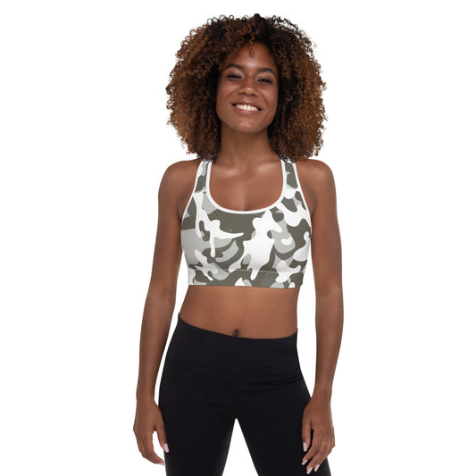 Storyline - Women's Athletic Padded Sports Bra - Snow Camo